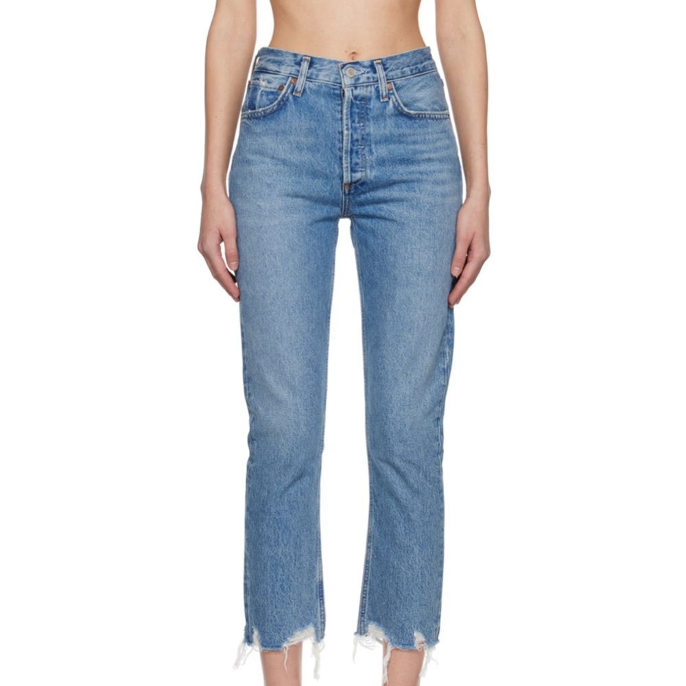 Riley High Rise Cropped Straight Jeans